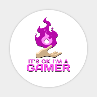 Its Ok Im A Gamer Pink Magnet